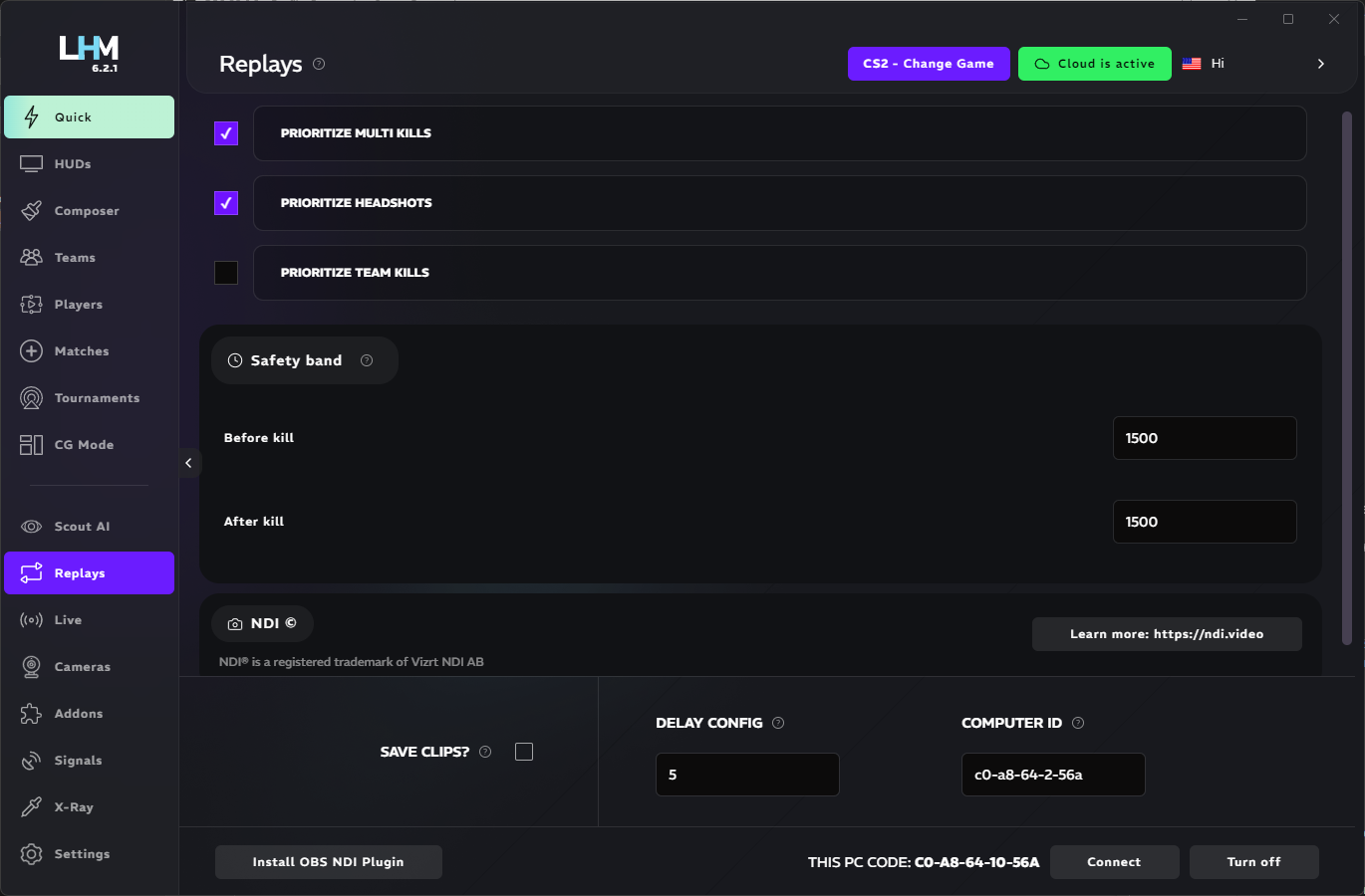 Replays tab overview